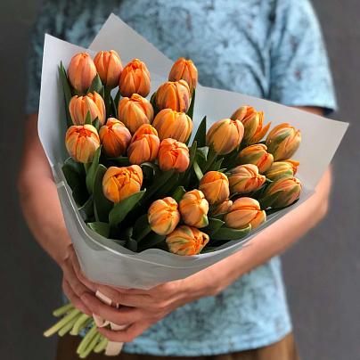 Огненные тюльпаны - заказать цветы с доставкой в  Москве недорого - 6 530 ₽